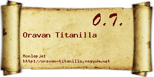 Oravan Titanilla névjegykártya